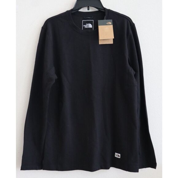 The North Face NF0A7USNJK3 Men's Sz M Black L/S Terry Crewneck Tee Shirt - Picture 1 of 10